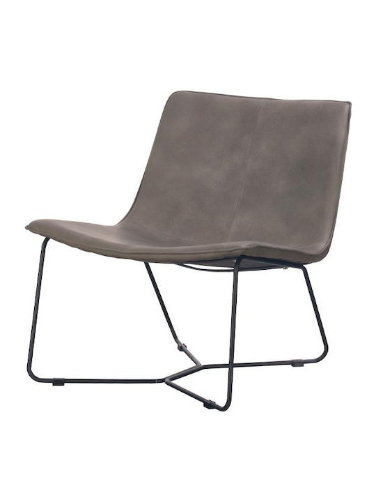 1239 Armchair from Leatherette Gray 67.5x49.5x73cm
