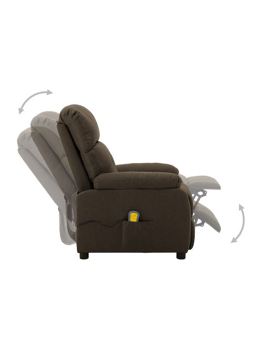 Πολυθρόνα Relax Massage με Υποπόδιο Καφέ 76x90x100cm