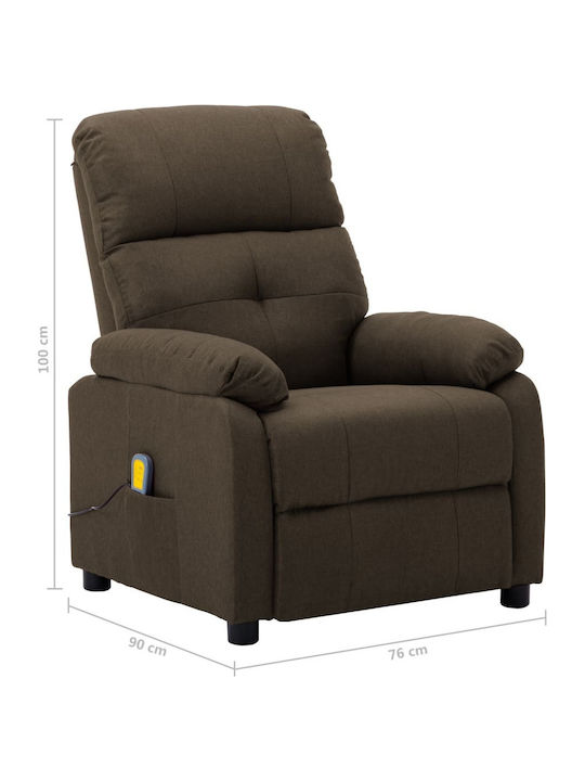 Πολυθρόνα Relax Massage με Υποπόδιο Καφέ 76x90x100cm