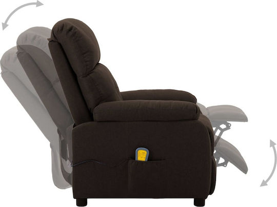 Πολυθρόνα Relax Massage με Υποπόδιο Σκούρο Καφέ 76x90x100cm