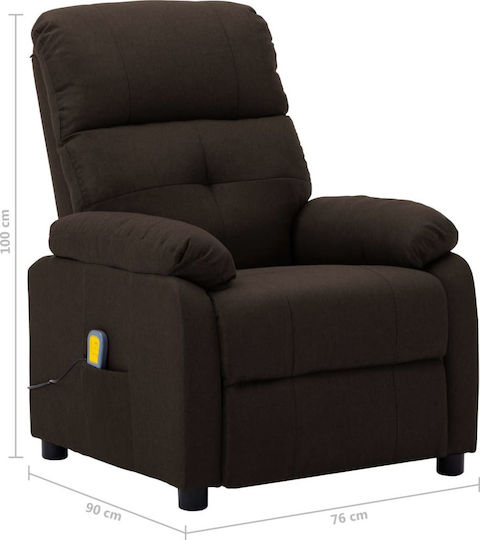 Πολυθρόνα Relax Massage με Υποπόδιο Σκούρο Καφέ 76x90x100cm