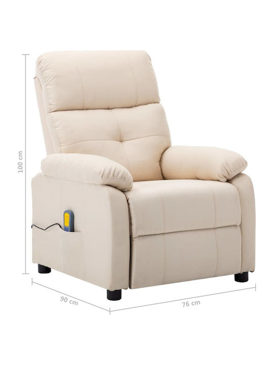 Fotoliu Relax Masaj cu Puf Cremă 76x90x100cm