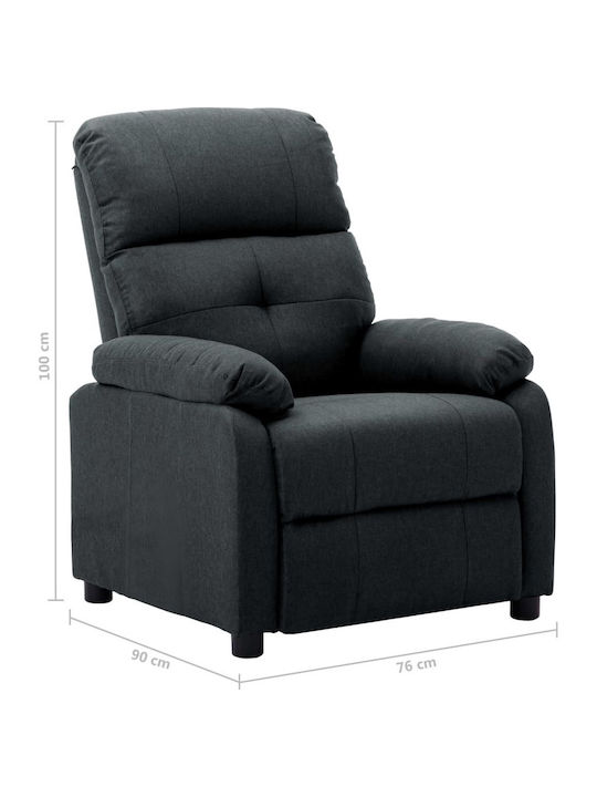 Πολυθρόνα Relax με Υποπόδιο Σκούρο Γκρι 76x90x100cm