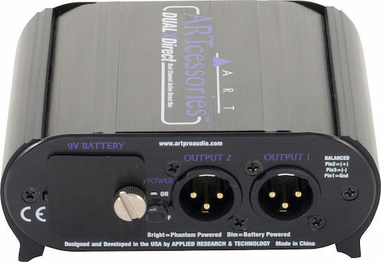 ART Pro Audio Dual X-Direct Ενεργό DI Box 2 Καναλιών με Μπαταρία και Phantom Power
