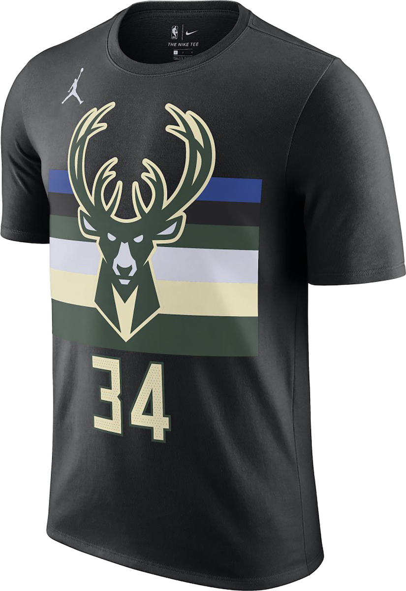 Nike NBA Giannis Antetokounmpo Bucks Statement Αθλητικό T-shirt Μαύρο με CV9992-016 |