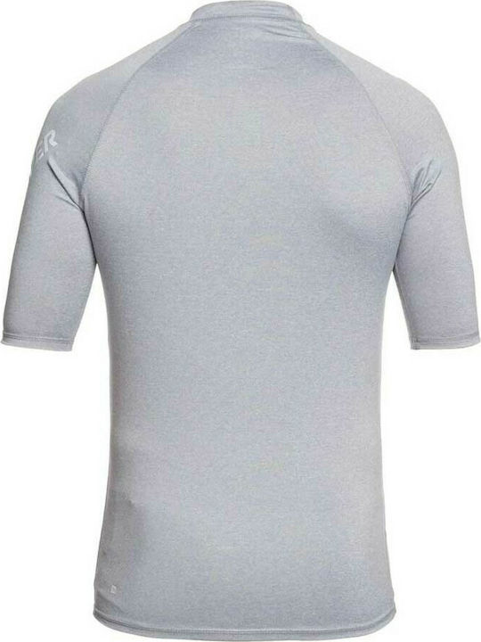 Quiksilver All Time Ανδρική Κοντομάνικη Αντηλιακή Μπλούζα Γκρι UPF 50