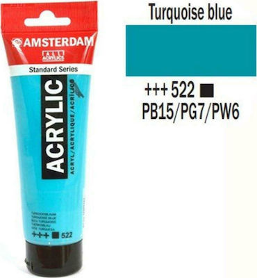 Royal Talens Amsterdam All Acrylics Standard Acrylic Paint Set Turquoise Blue 522 120ml 1pcs 17095222