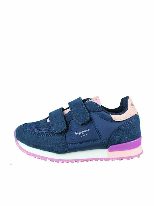 Pepe Jeans Kids Sneakers Sydney Basic with Scratch Navy Blue