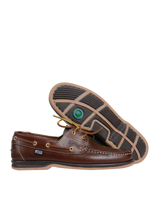 Men's Leather Boat Shoes Cognac