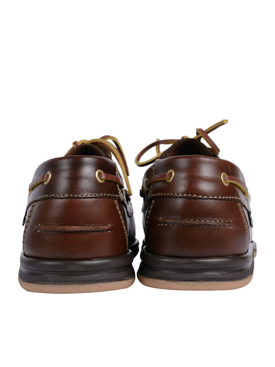 Men's Leather Boat Shoes Cognac