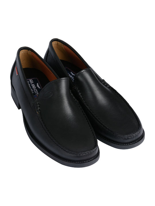 Δερμάτινα Ανδρικά Loafers σε Μαύρο Χρώμα