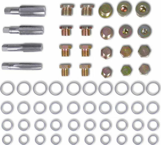 vidaXL Tool Set 64pcs for Audi Set of Repairing Damaged Carter Plugs M13 M15 M17 M20