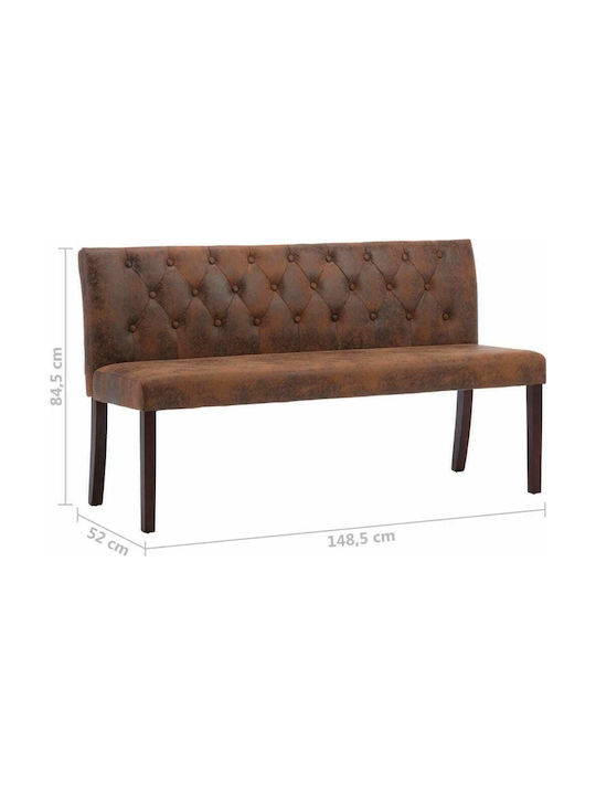Διθέσιος Καναπές Καφέ 148.5x52εκ.
