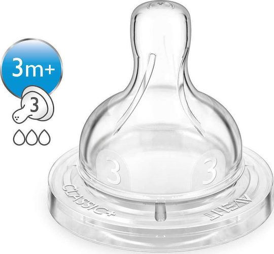 Philips Θηλές από Σιλικόνη Μεσαίας Ροής για 3+ μηνών 2τμχ