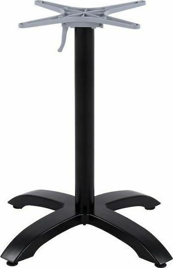 HomeMarkt Pliabilă Stand de masă din Aluminiu cu Regulator Șah mat negru 66x66x72cm