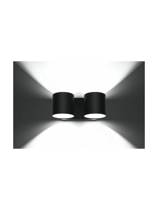 Sollux Orbis Lumină De perete Negru 26x14x14cm
