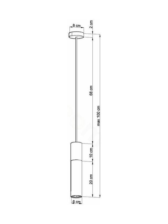 Sollux Pablo Pendant Light Black with Socket GU10 31x17cm