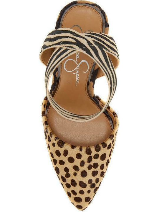 Perinna Spitze Zehen Stiletto Pumps mit Beige Absatzhöhe