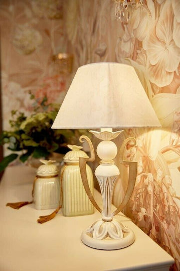 Maytoni Monile Lampă de Masă din Metal cu Abajur Alb și Bază