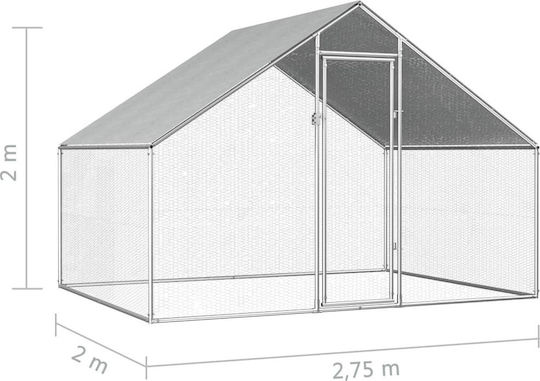 vidaXL Coteț din Oțel Galvanizat L2.75 x L2 x Î1.92m.