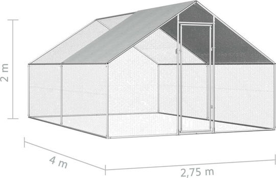 vidaXL Coteț din Oțel Galvanizat L4 x L2.75 x Î2m.