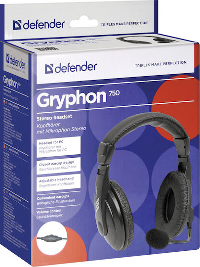 Defender Gryphon 750 Over Ear Multimedia Headphone with Microphone 3.5mm Jack