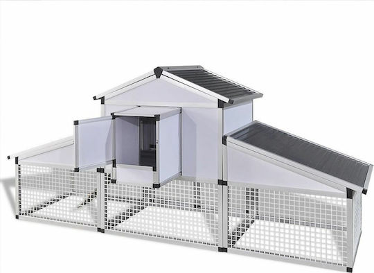 vidaXL Aluminum Poultry Coop 2-Level L2.58 x W0.74 x H1.17m with Corridors and Ovulation Box