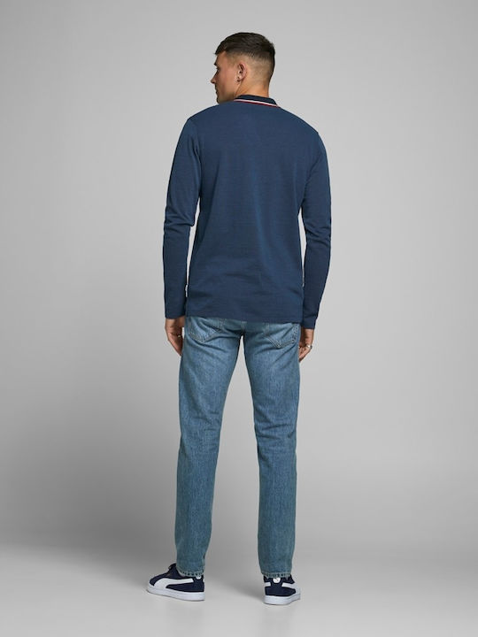 Jack & Jones Bluza Bărbătească cu Mânecă Lungă Polo sacou bleumarin