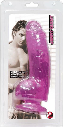 You2Toys Jerry Giant Realistisches Dildo mit Hoden und Saugnapf Lila 22cm