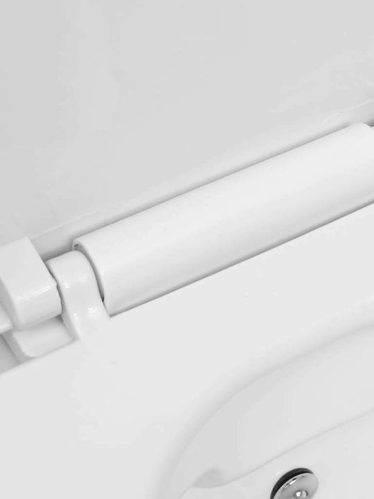 vidaXL Toaletă montată pe perete Fără margine cu sistem de descărcare cu Capac Închidere lentă Albă