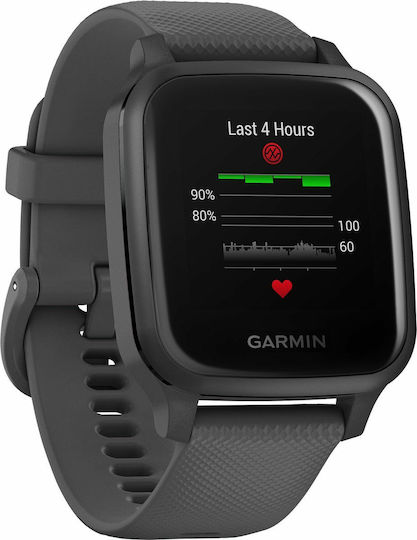 Venu SQ Aluminium 37mm Smartwatch με Παλμογράφο (Shadow Grey)