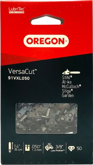 Oregon VersaCut Chainsaw Chain with Pitch 3/8", Gauge .050"-1.3mm & Number of Guides 50E