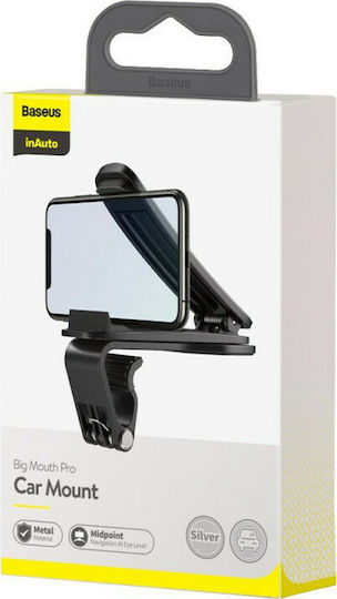 Baseus Big Mouth Pro Car Holder Car Mobile Mount with Clip-Peg Silver