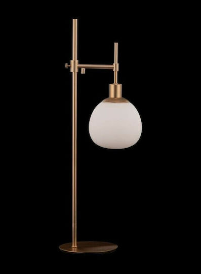 Maytoni Erich Metal Lampă de masă pentru Soclu E14 cu Abajur Alb și Bază Auriu