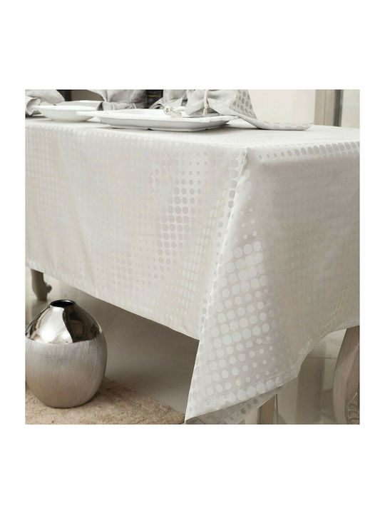 Teoran Toulouse Cotton & Polyester Tablecloth Set 7pcs Beige 140x180cm