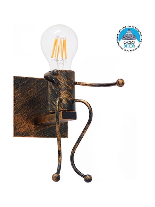 GloboStar Little Man Iron Rust Φωτιστικό Τοίχου Καφέ 12x17εκ. GloboStar Little Man Iron Rust Φωτιστικό Τοίχου Καφέ 12x17εκ.