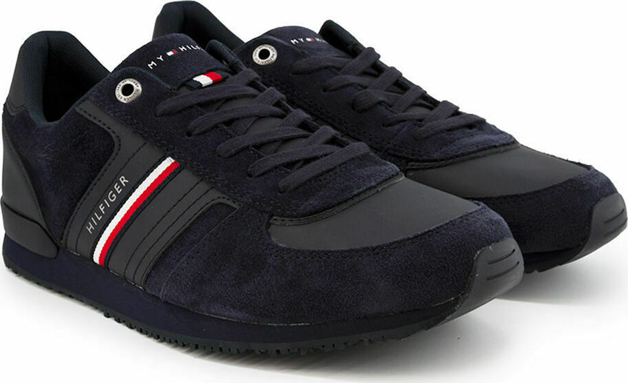 sneakersy tommy hilfiger iconic suede runner fm0fm03001 desert sky dw5