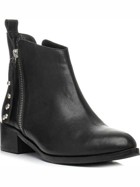 Leather Women's Ankle Boots Black