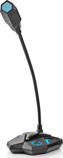 Nedis Desktop Gaming Microphone USB Μικρόφωνο Gooseneck Black/Blue