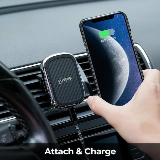 Pitaka Βάση Κινητού Αυτοκινήτου MagMount Qi v3 Wireless Charger / Air Vent Mount με Μαγνήτη και Ασύρματη Φόρτιση