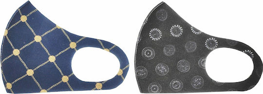 Tili Fashion Face Mask Ενηλίκων Μάσκα Προστασίας Υφασμάτινη Κύκλοι & Κόσμημα 648412 2τμχ