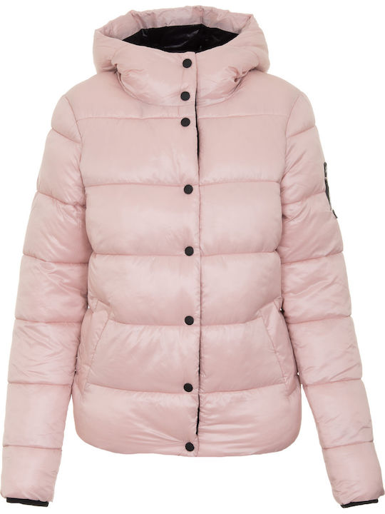 High Shine Toya Scurtă Jachetă de femei Puffer Roz