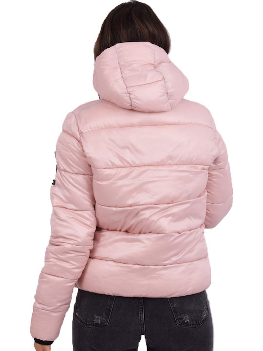 High Shine Toya Scurtă Jachetă de femei Puffer Roz