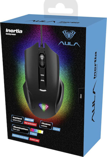 Aula Interia RGB Gaming Ποντίκι Μαύρο