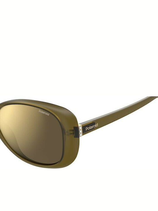 Polaroid Women's Sunglasses with Green Plastic Frame and Yellow Gradient Polarized Lens PLD4097/S 4C3