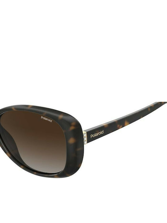 Polaroid Women's Sunglasses with Brown Tartaruga Plastic Frame and Brown Gradient Polarized Lens PLD4097/S 086/LA