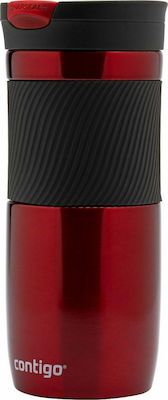 Contigo Byron SS Glass Thermos Stainless Steel BPA Free Red 470ml with Mouthpiece 2095632