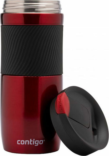 Contigo Byron SS Glas Thermosflasche Rostfreier Stahl BPA Frei 470ml Rot mit Mundstück