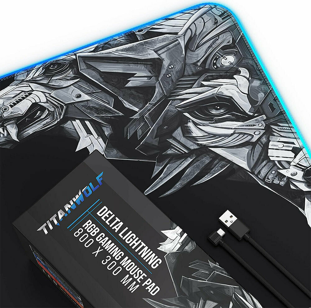 CSL Titanwolf Gaming Mouse Pad XXL 800mm με RGB Φωτισμό Μαύρο Skroutz.gr