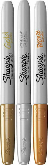 Sharpie Metallic Permanent Markers 1mm Multicolour 3pcs